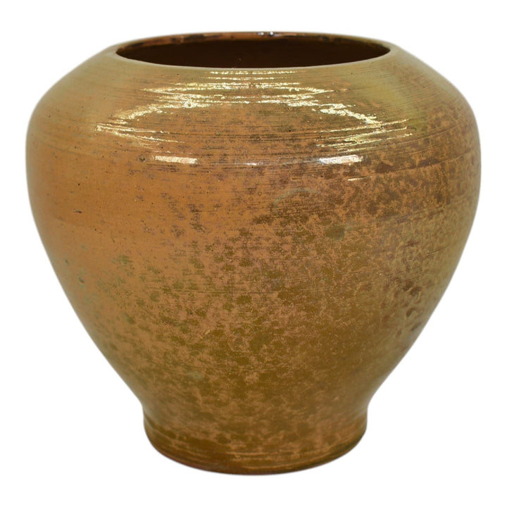 Pewabic Detroit 1920s Art Pottery Hand Made Gold Iridescent Bulbous Vase
