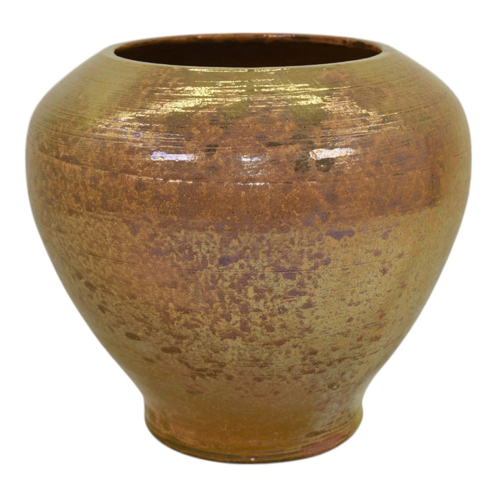 Pewabic Detroit 1920s Art Pottery Hand Made Gold Iridescent Bulbous Vase