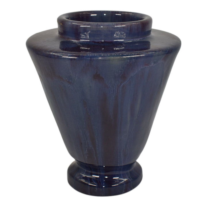 Pewabic Detroit 1950s Art Pottery Hand Made Glossy Purple Ceramic Art Deco Vase