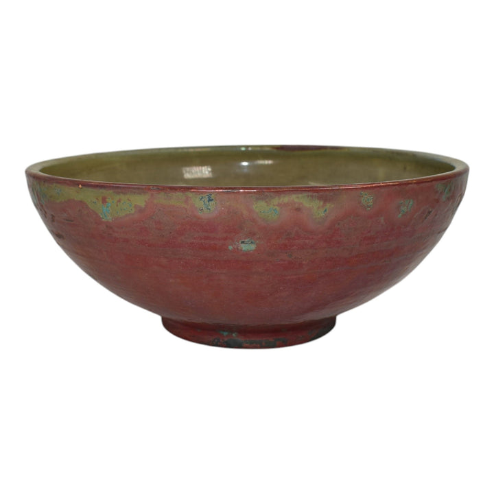 Pewabic Detroit 1920s Art Pottery Hand Made Copper Turquoise Iridescent Bowl