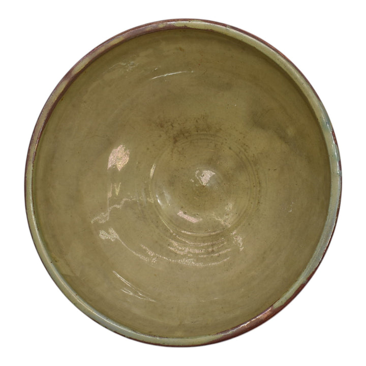 Pewabic Detroit 1920s Art Pottery Hand Made Copper Turquoise Iridescent Bowl
