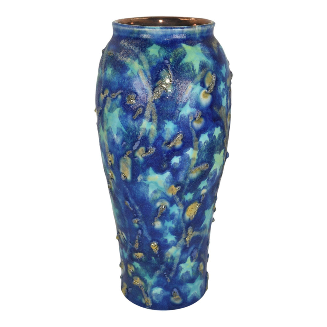 Paul Katrich Studio Pottery Starlight Progression Blue Luster Vase 1527