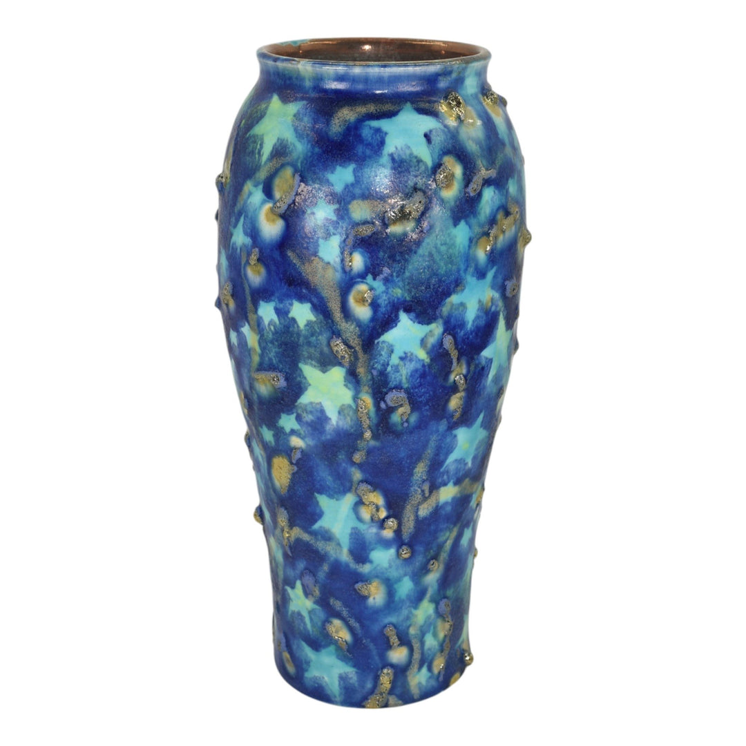 Paul Katrich Studio Pottery Starlight Progression Blue Luster Vase 1527