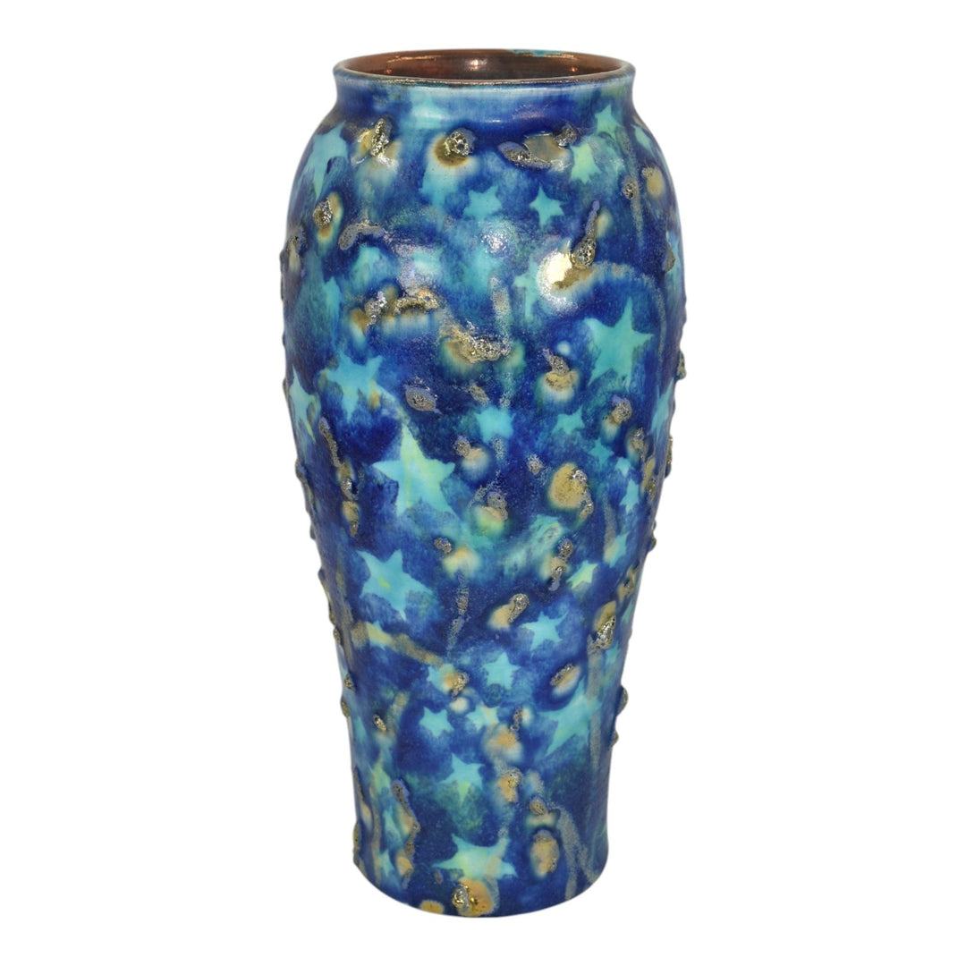 Paul Katrich Studio Pottery Starlight Progression Blue Luster Vase 1527