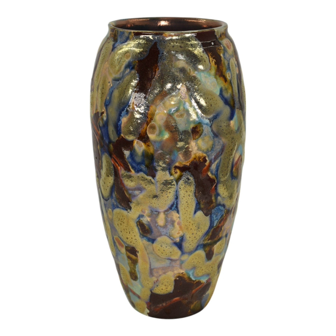 Paul Katrich Studio Pottery Silver Multi-Color Hand Made Vase 1638