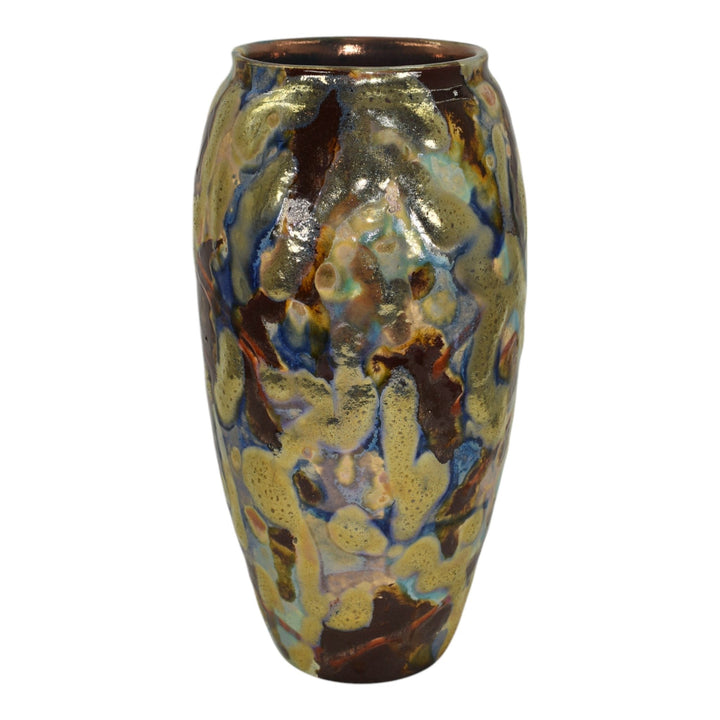 Paul Katrich Studio Pottery Silver Multi-Color Hand Made Vase 1638