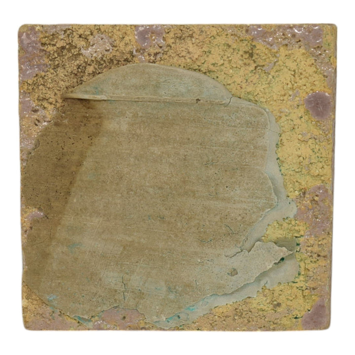 Flint Faience 1920s Vintage Art Pottery Gray Light Purple Compass Arrow Tile - Just Art Pottery