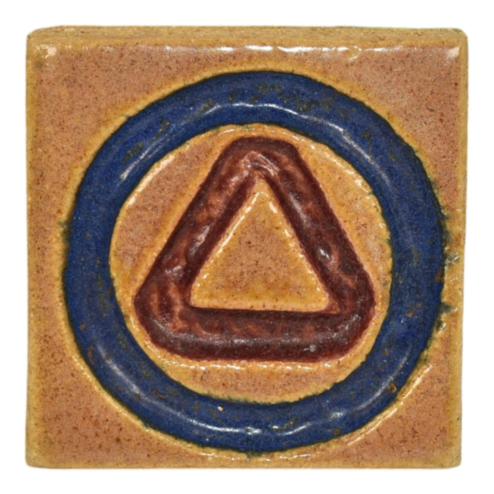 Flint Faience 1920s Vintage Art Pottery Geometrical Insert Tile 6415