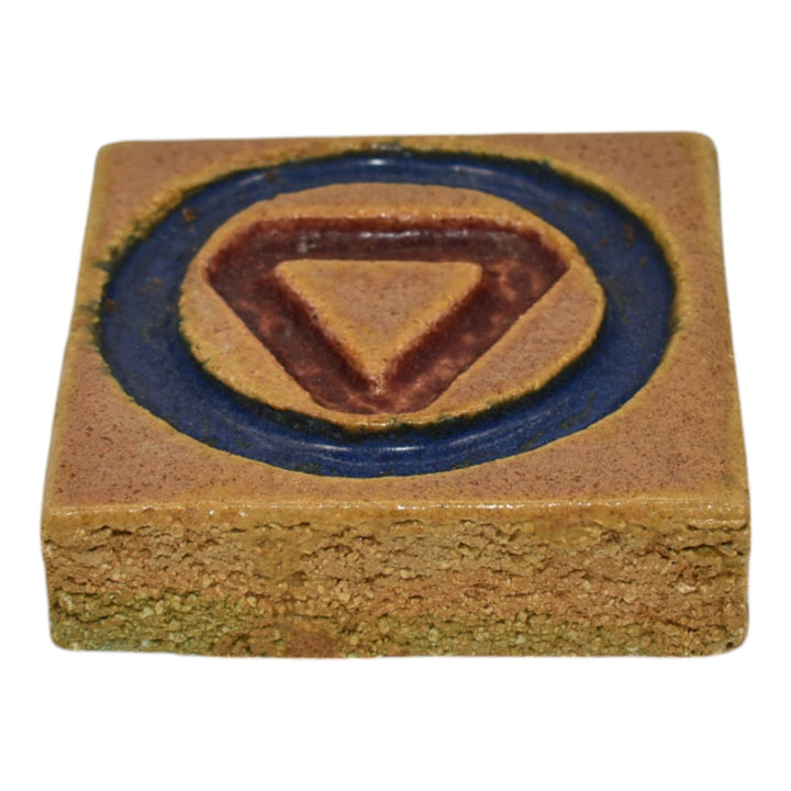 Flint Faience 1920s Vintage Art Pottery Geometrical Insert Tile 6415