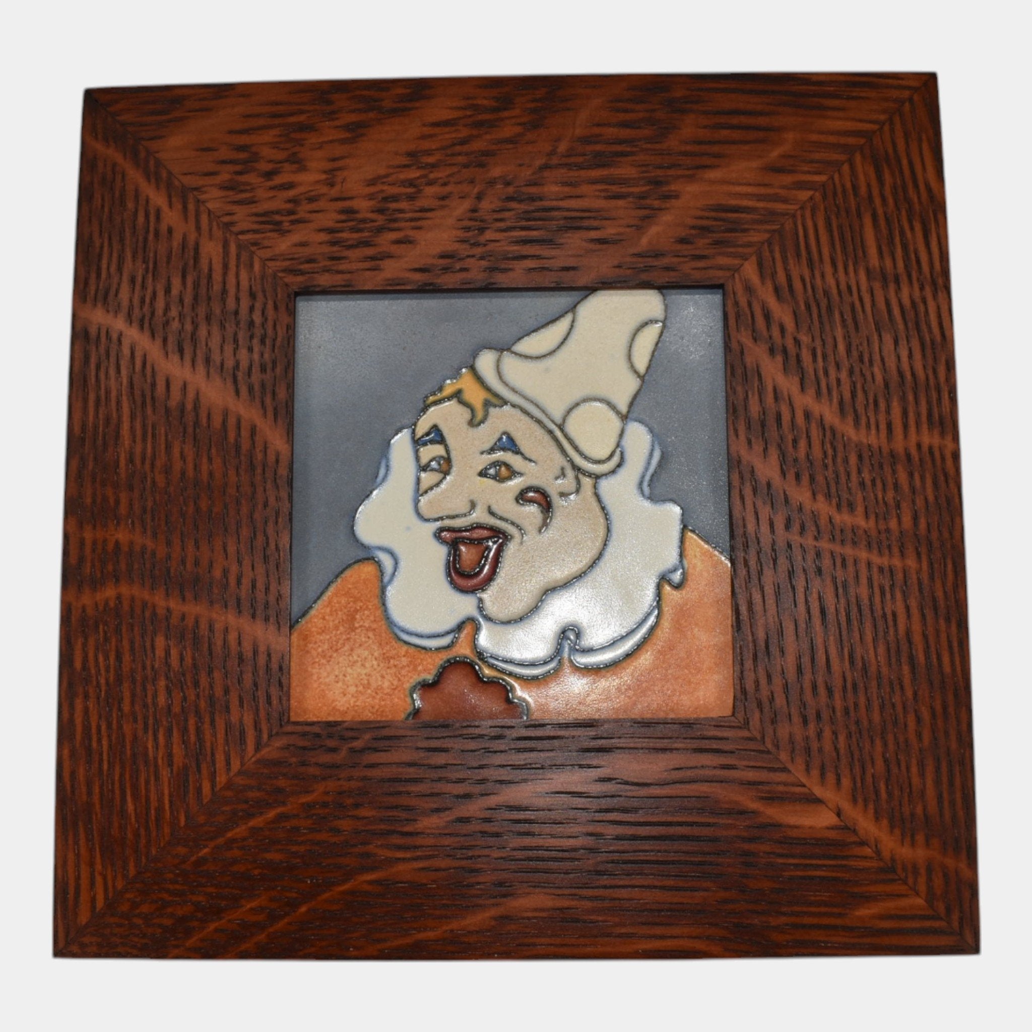 Flint Faience 1920s Pottery Ceramic Laughing Clown Framed Tile – Just ...