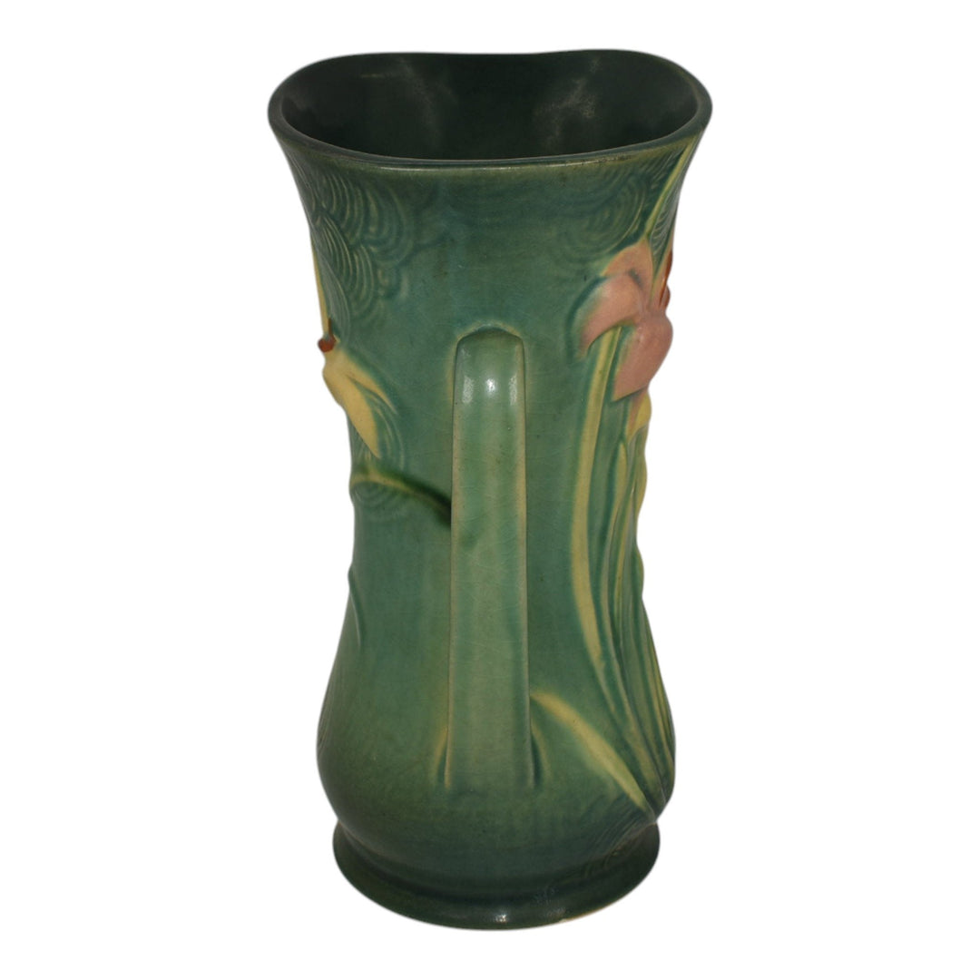 Roseville Zephyr Lily Green 1946 Vintage Mid Century Modern Pottery Vase 135-9