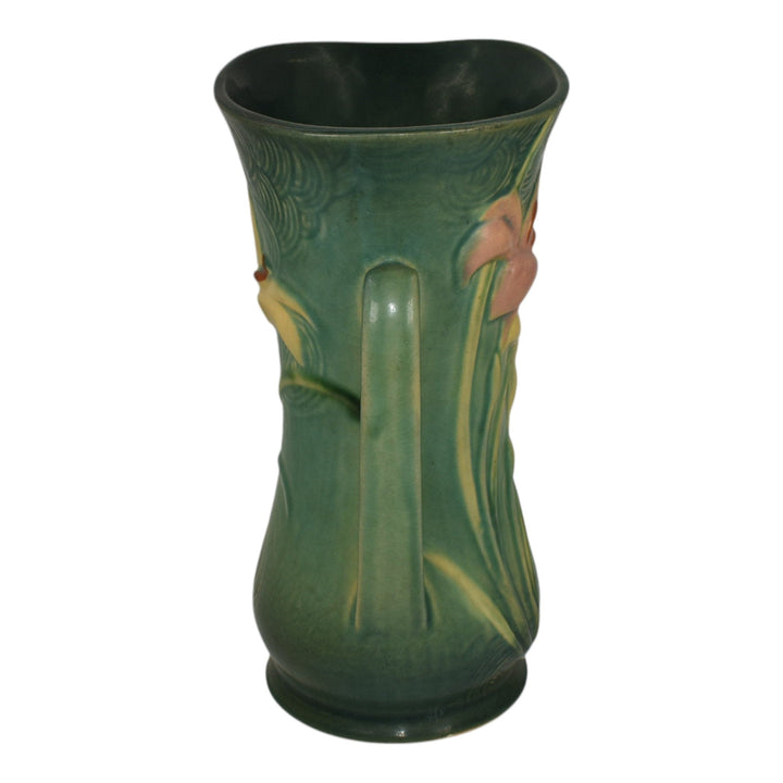 Roseville Zephyr Lily Green 1946 Vintage Mid Century Modern Pottery Vase 135-9