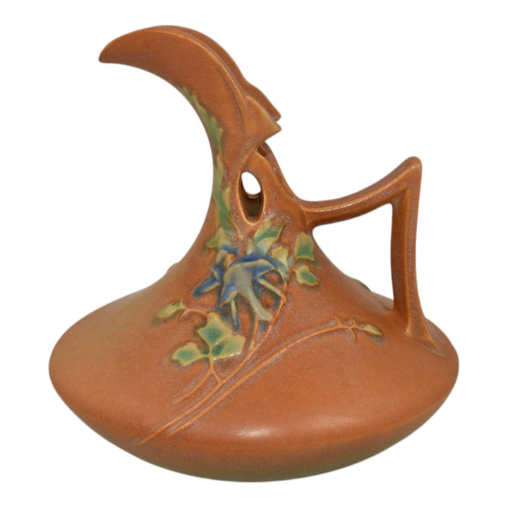 Roseville Columbine Brown 1941 Vintage Art Deco Pottery Ceramic Ewer 18-7 - Just Art Pottery