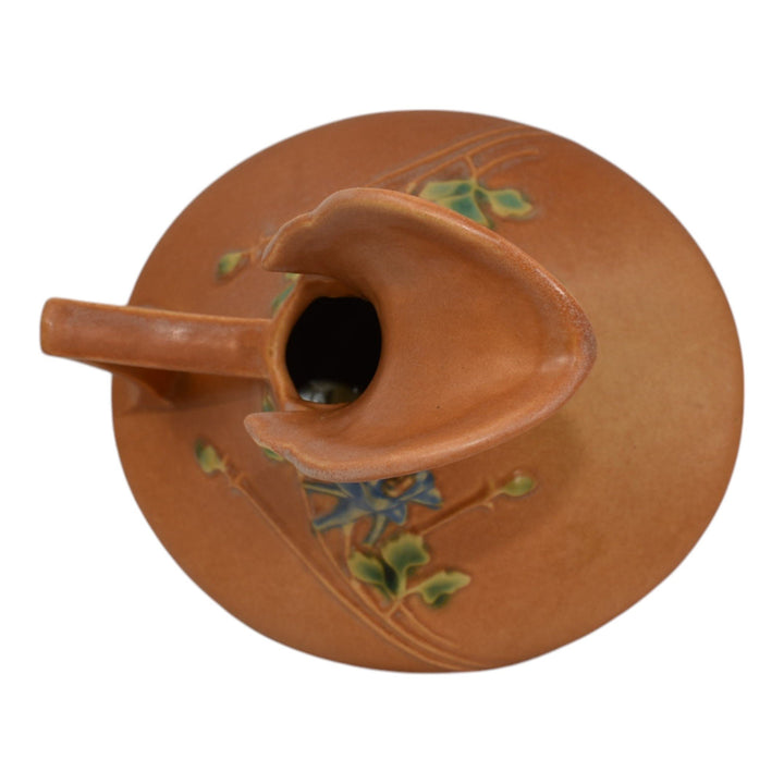 Roseville Columbine Brown 1941 Vintage Art Deco Pottery Ceramic Ewer 18-7 - Just Art Pottery