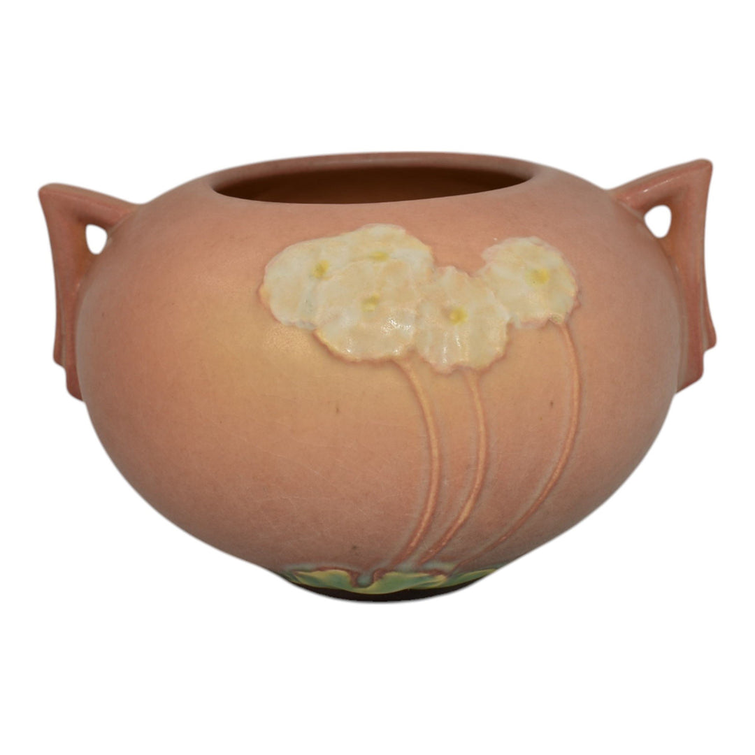 Roseville Primrose Pink 1936 Vintage Art Deco Pottery Ceramic Bowl 284-4 - Just Art Pottery