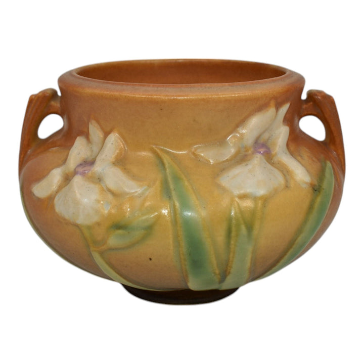 Roseville Iris Tan 1939 Vintage Art Pottery Ceramic Jardiniere 647-4