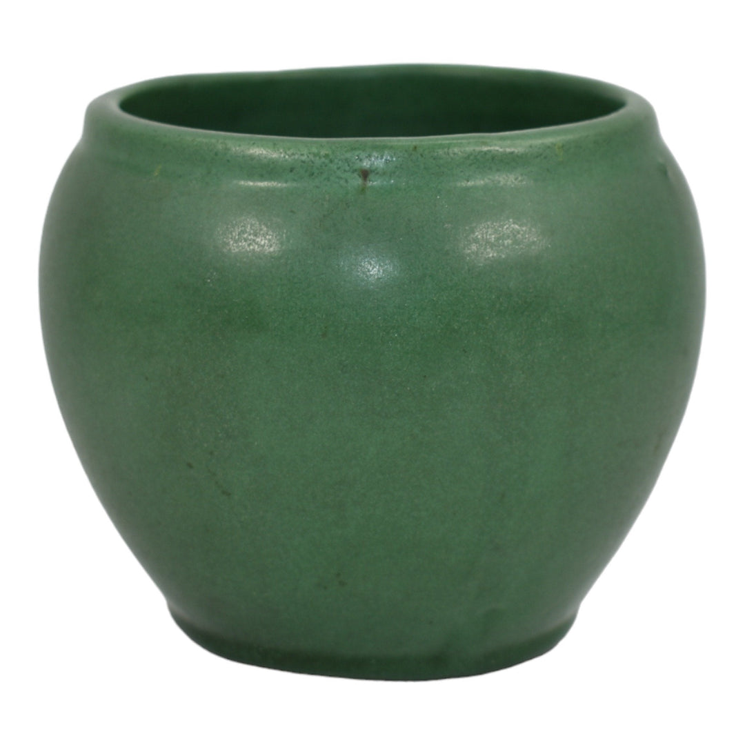 Brush McCoy 1920s Matte Green Vintage Art Pottery Ceramic Jardiniere Planter - Just Art Pottery