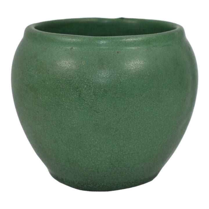 Brush McCoy 1920s Matte Green Vintage Art and Crafts Pottery Jardiniere Planter - Just Art Pottery