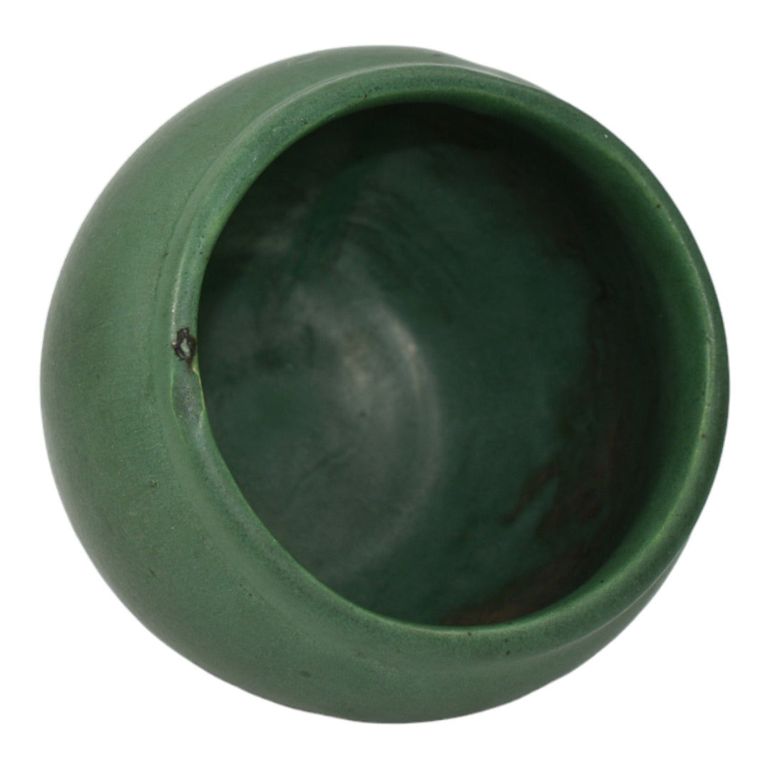 Brush McCoy 1920s Matte Green Vintage Art and Crafts Pottery Jardiniere Planter - Just Art Pottery