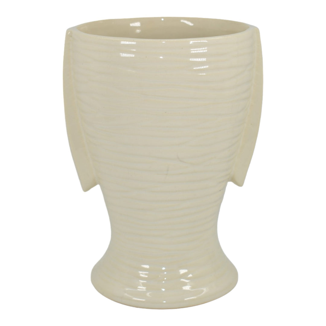 McCoy 1957 Vintage Mid Century Modern Art Pottery White Ceramic Vase 318
