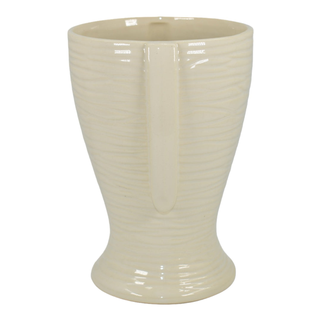 McCoy 1957 Vintage Mid Century Modern Art Pottery White Ceramic Vase 318