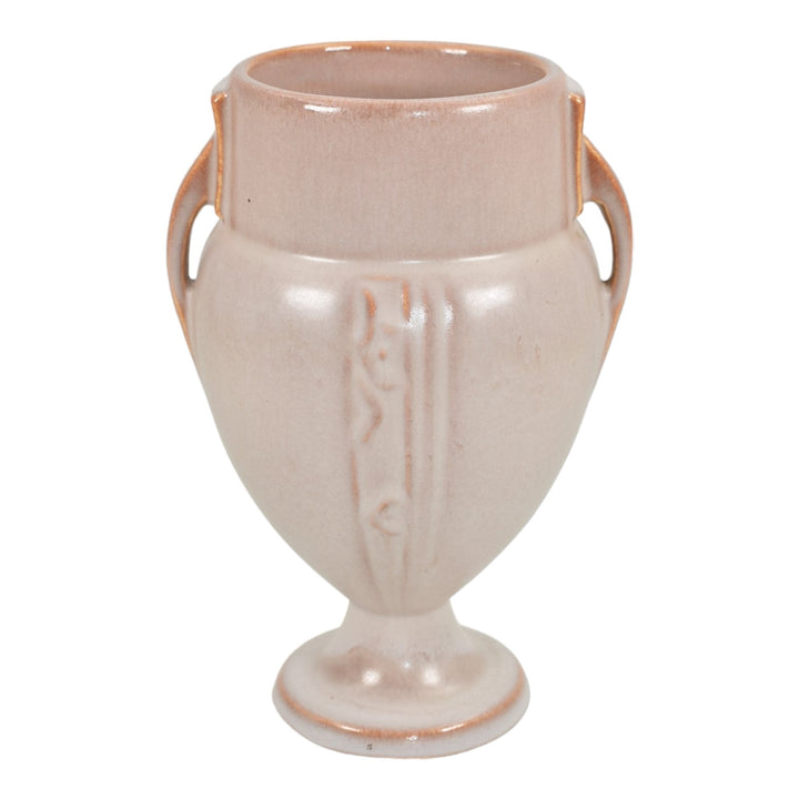 Roseville Moderne Tan White 1936 Vintage Art Deco Pottery Ceramic Vase 787-6 - Just Art Pottery