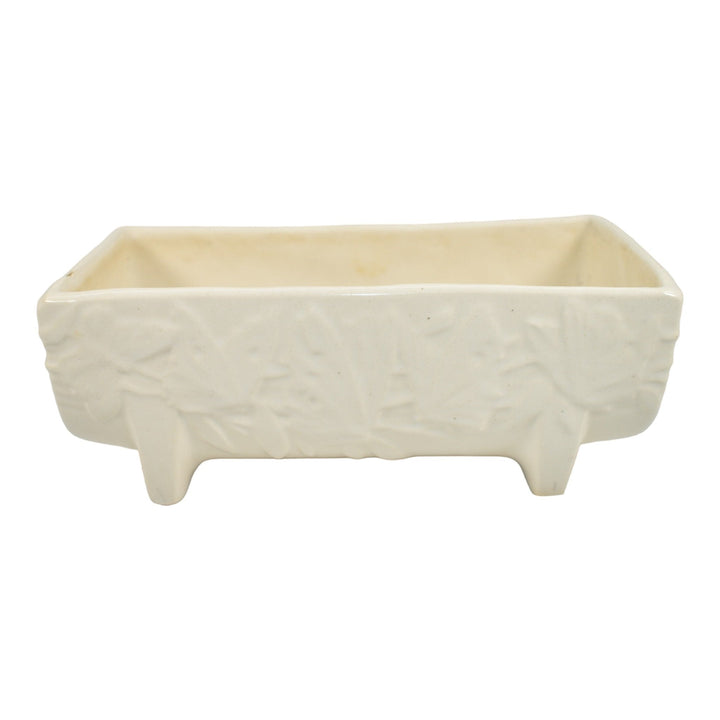 McCoy 1940s Butterfly Line Mid Century Art Pottery White Window Box Planter 407 - Just Art Pottery