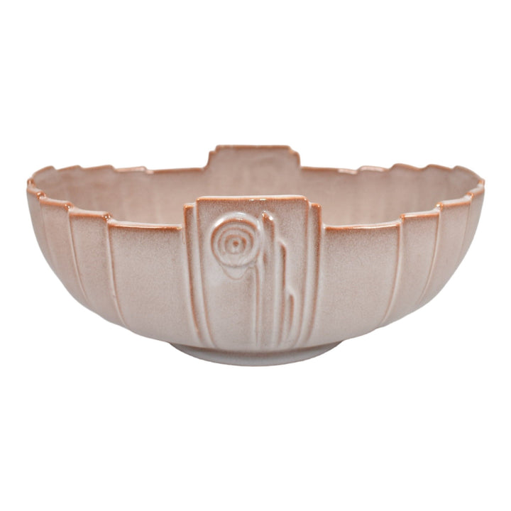 Roseville Moderne White 1936 Vintage Art Deco Pottery Console Bowl 301-10 - Just Art Pottery
