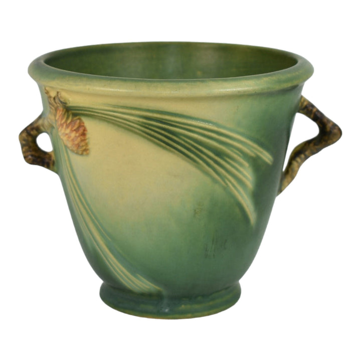 Roseville Pine Cone Green 1936 Vintage Pottery Ceramic Flower Pot Planter 633-5