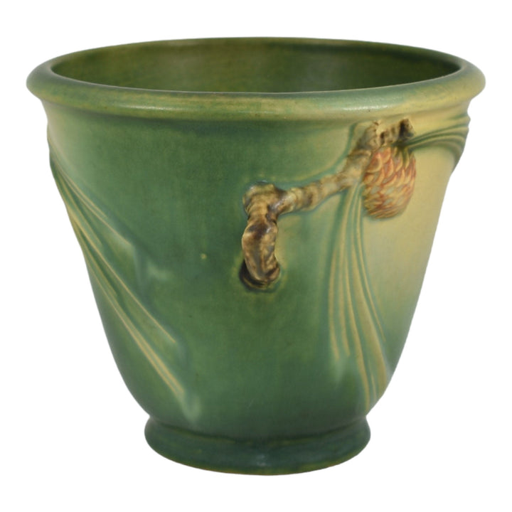 Roseville Pine Cone Green 1936 Vintage Pottery Ceramic Flower Pot Planter 633-5