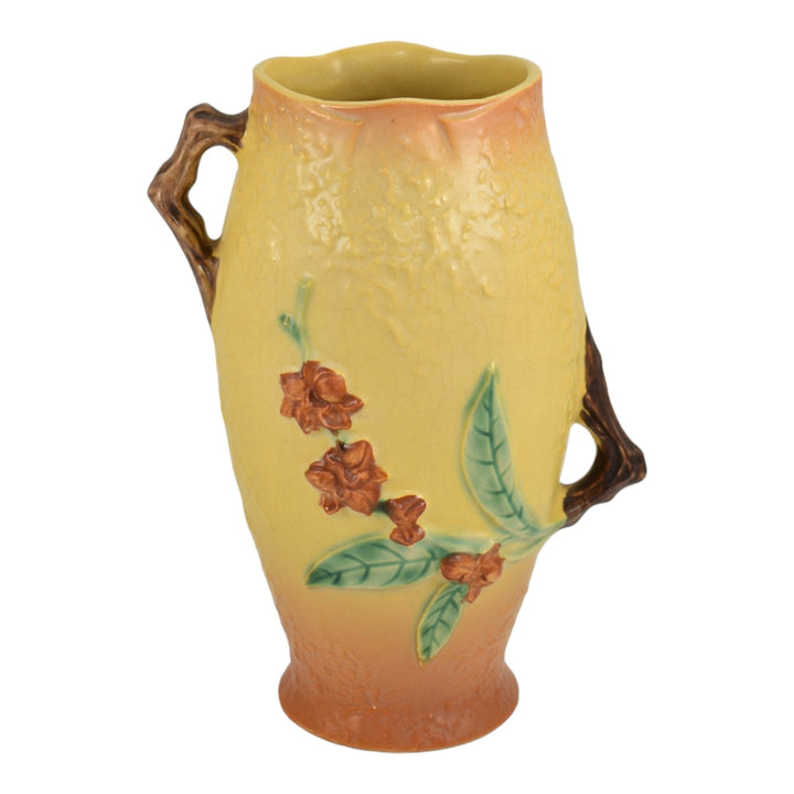 Roseville Bittersweet Yellow 1951 Mid Century Modern Pottery Ceramic Vase 883-8 - Just Art Pottery