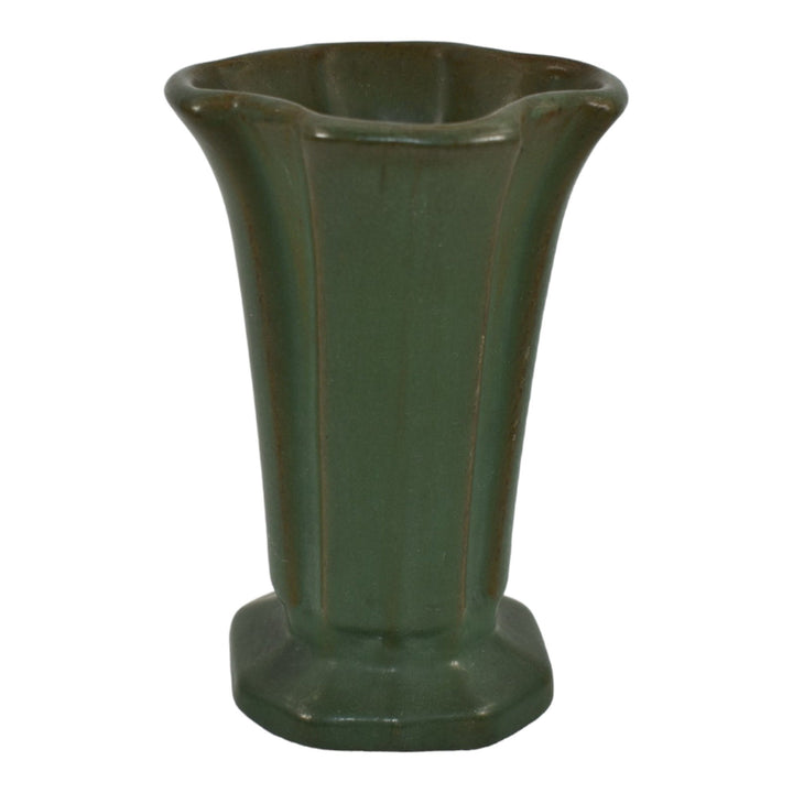 Peters and Reed Matte Green 1910s Vintage Art Pottery Ceramic Flower Vase - Just Art Pottery