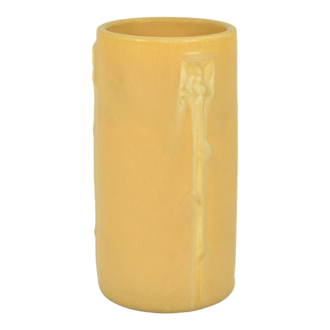 Ephraim Faience 2006 Hand Made Art Pottery Satin Yellow Prairie Rose Vase 239 - Just Art Pottery