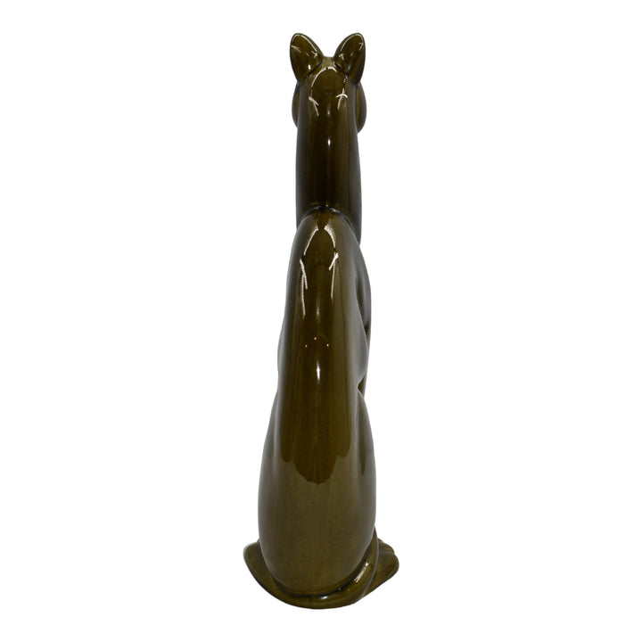 Royal Haeger 1950s Mid Century Pottery Green Winking Egyptian Cat Figurine 616