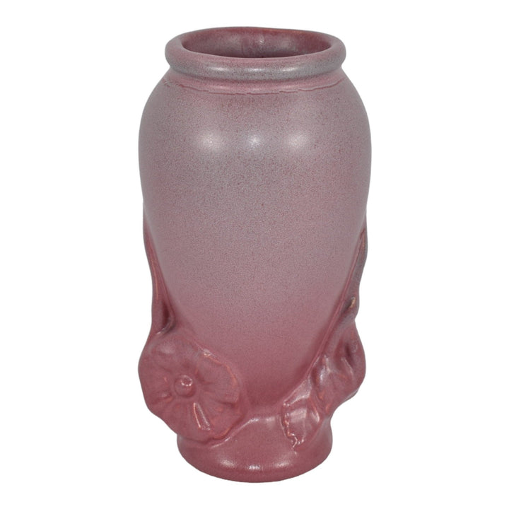 Niloak 1930s Vintage Art Deco Pottery Ozark Dawn II Pink Floral Ceramic Vase