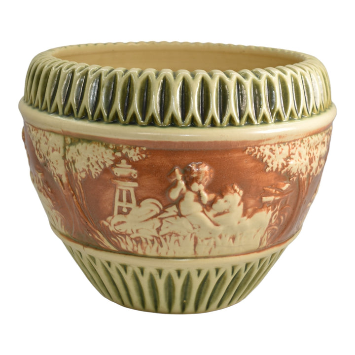 Roseville Donatello 1916 Vintage Art Pottery Ceramic Jardiniere Planter 575-10 - Just Art Pottery