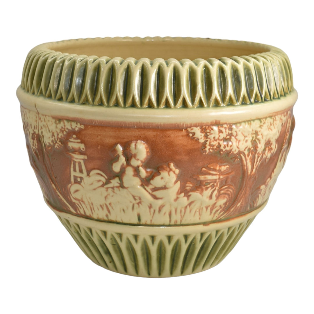 Roseville Donatello 1916 Vintage Art Pottery Ceramic Jardiniere Planter 575-10 - Just Art Pottery