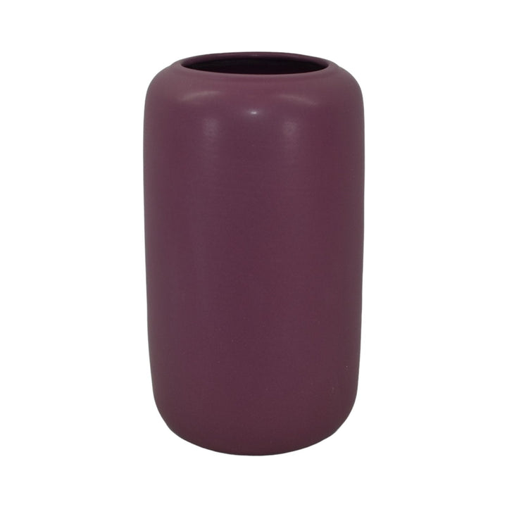 Bortner and Bortner Terra Cotta Art Pottery Matte Mulberry Cylindrical 10" Vase