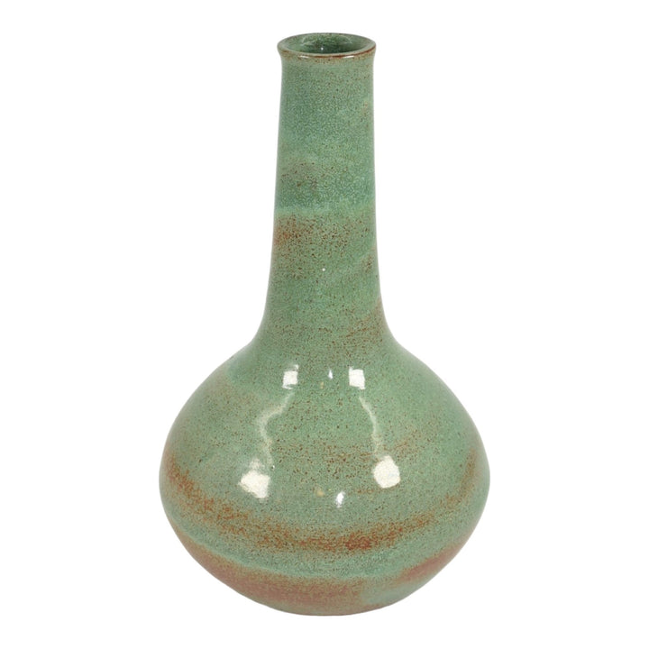 Pine Ridge Sioux Dakota Art Pottery Hand Made Mottled Green Ceramic Vase Talbot - Just Art Pottery