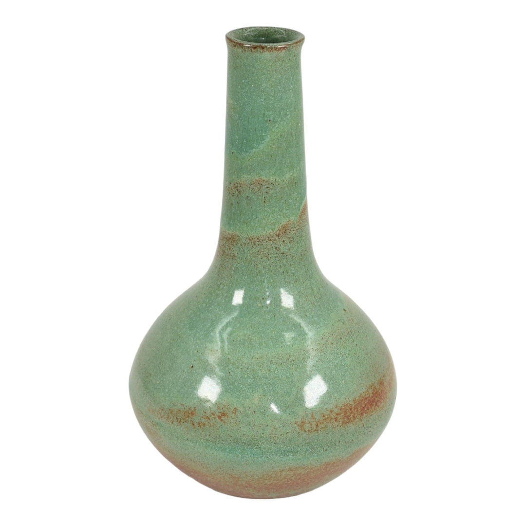Pine Ridge Sioux Dakota Art Pottery Hand Made Mottled Green Ceramic Vase Talbot - Just Art Pottery