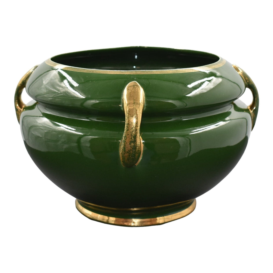 English Vance Avon Style Vintage Arts & Crafts Pottery Green Jardiniere Planter