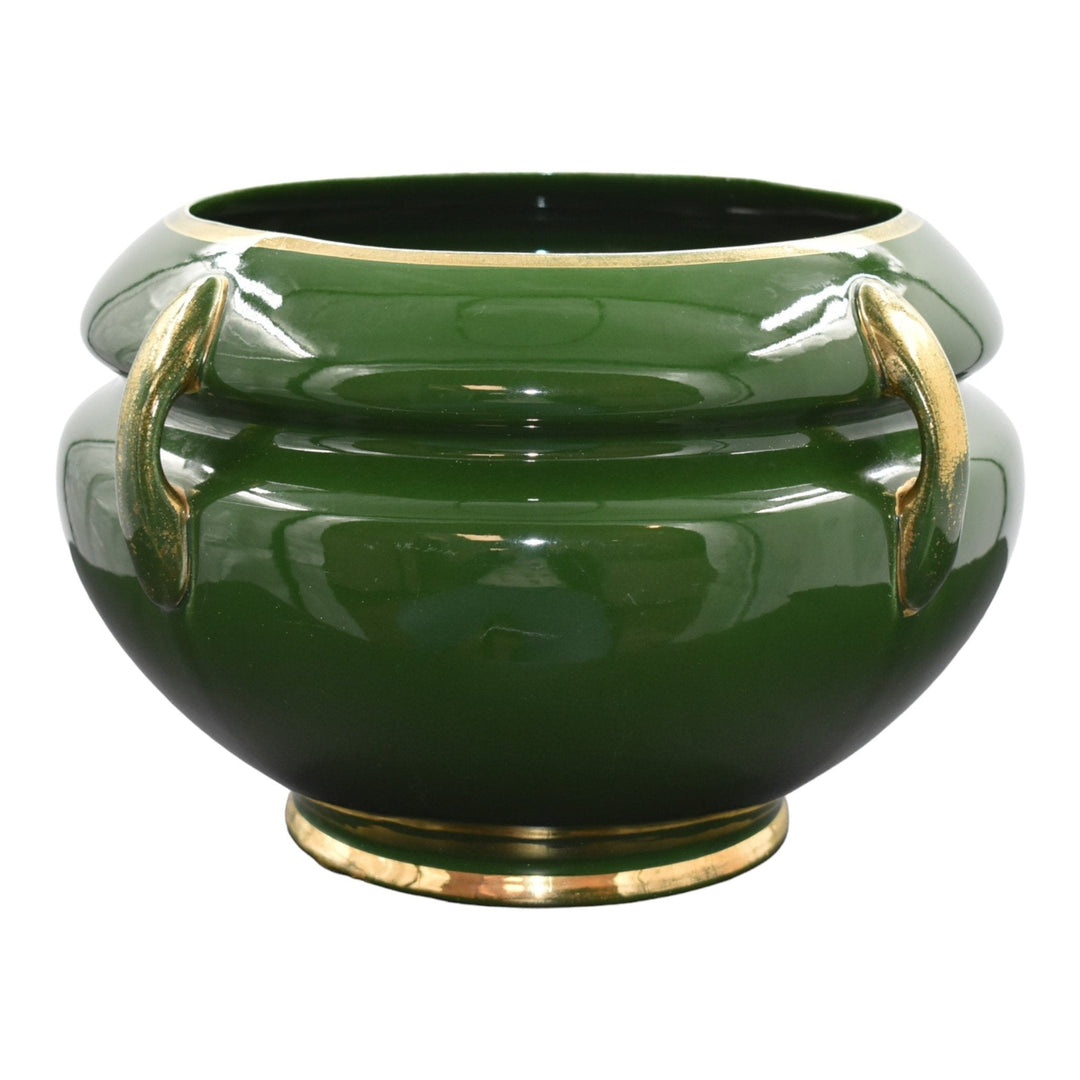 English Vance Avon Style Vintage Arts & Crafts Pottery Green Jardiniere Planter