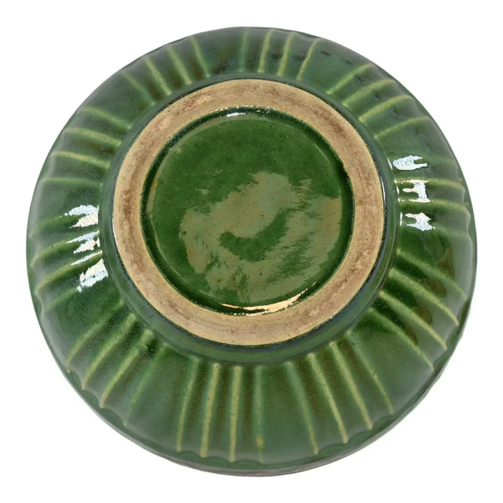 Robinson Ransbottom Pottery 1960s Brown Green Geometric Jardiniere Pedestal 204 - Just Art Pottery