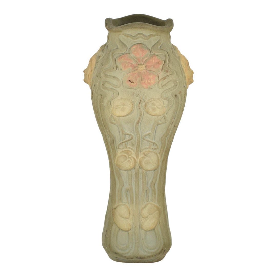 Weller Art Nouveau 1903-04 Antique Art Pottery Matte Ware Woman And Flowers Vase - Just Art Pottery