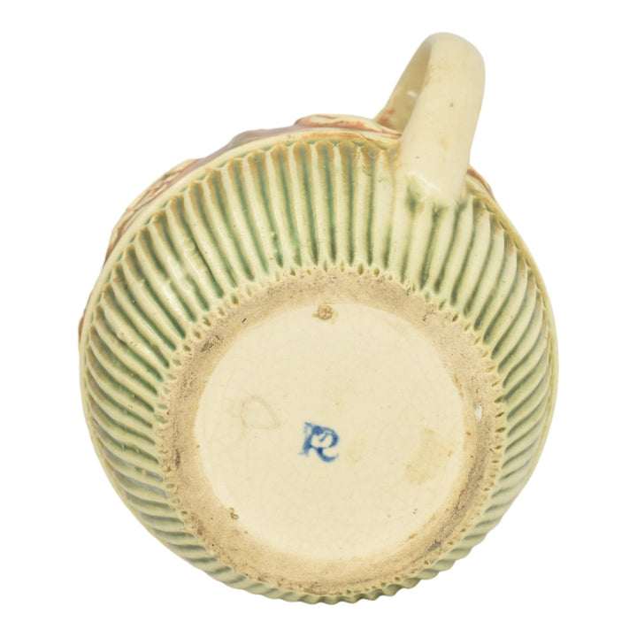 Roseville Donatello 1916 Vintage Art Pottery Ivory Ceramic Cherub Pitcher 1307 - Just Art Pottery