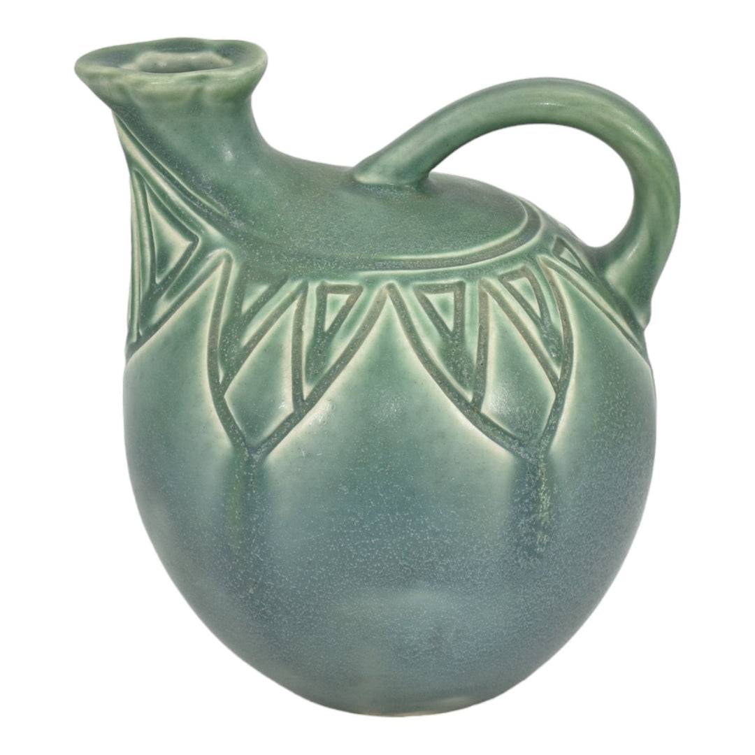 Rookwood 1907 Vintage Arts And Crafts Pottery Matte Green Ceramic Pitcher 694 - Just Art Pottery