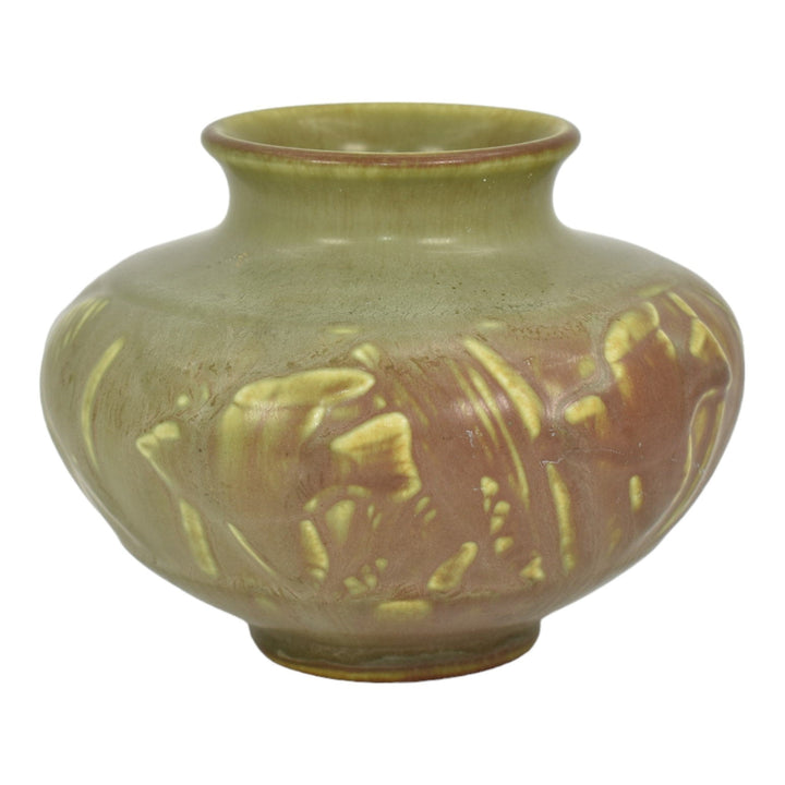 Rookwood 1937 Vintage Arts And Crafts Pottery Matte Green Bird Vase 6548