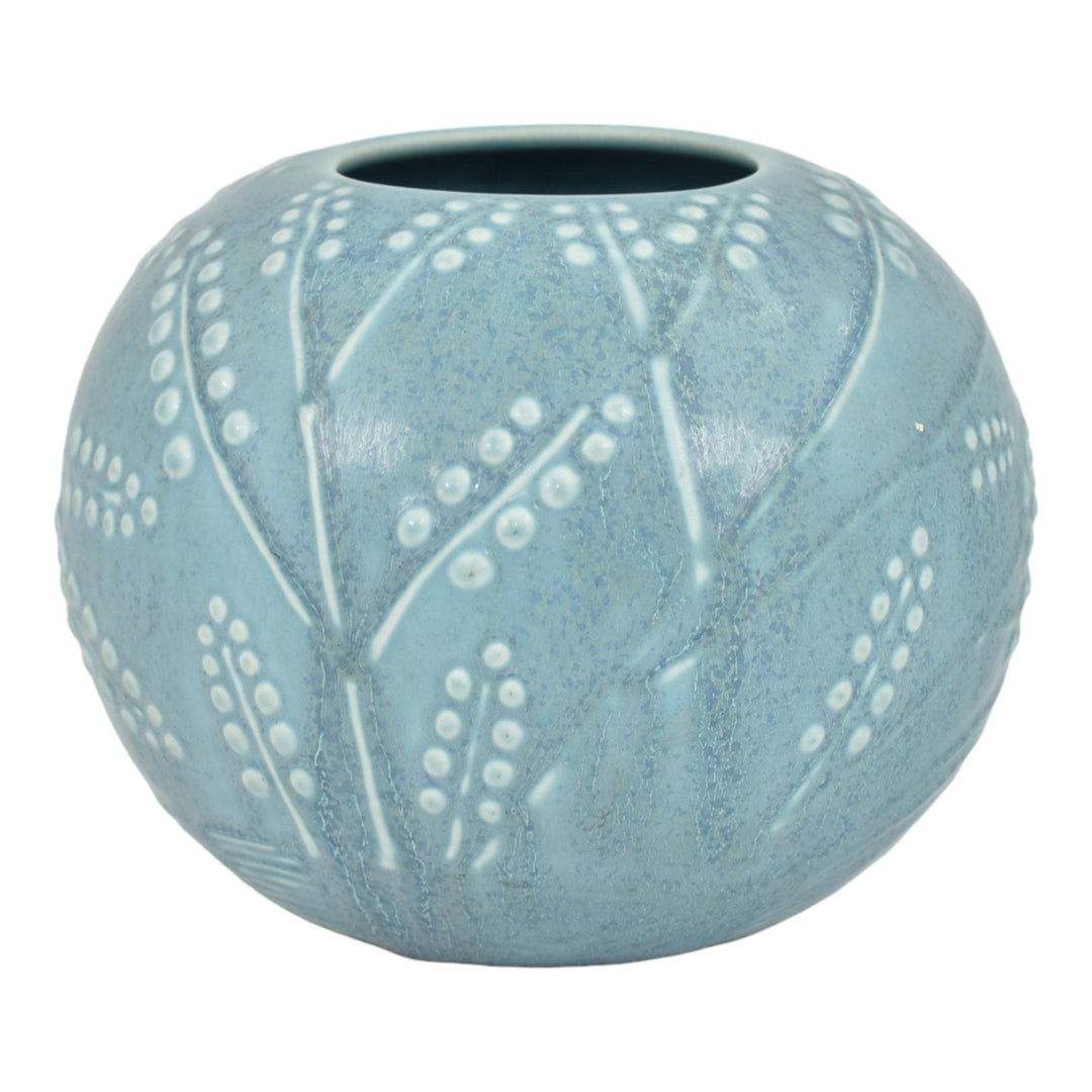 Rookwood 1934 Vintage Art Deco Pottery Mottled Light Blue Ceramic Vase 6217 - Just Art Pottery