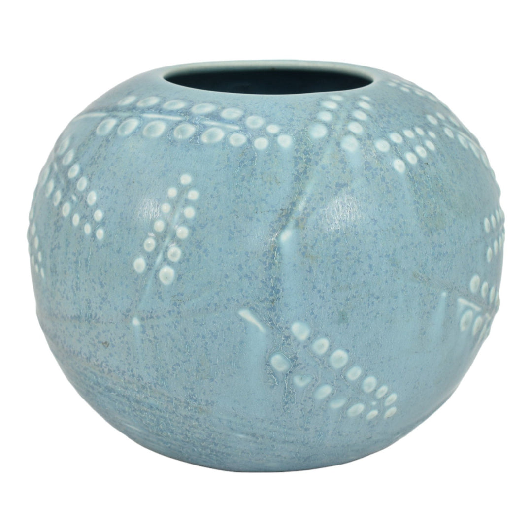Rookwood 1934 Vintage Art Deco Pottery Mottled Light Blue Ceramic Vase 6217 - Just Art Pottery