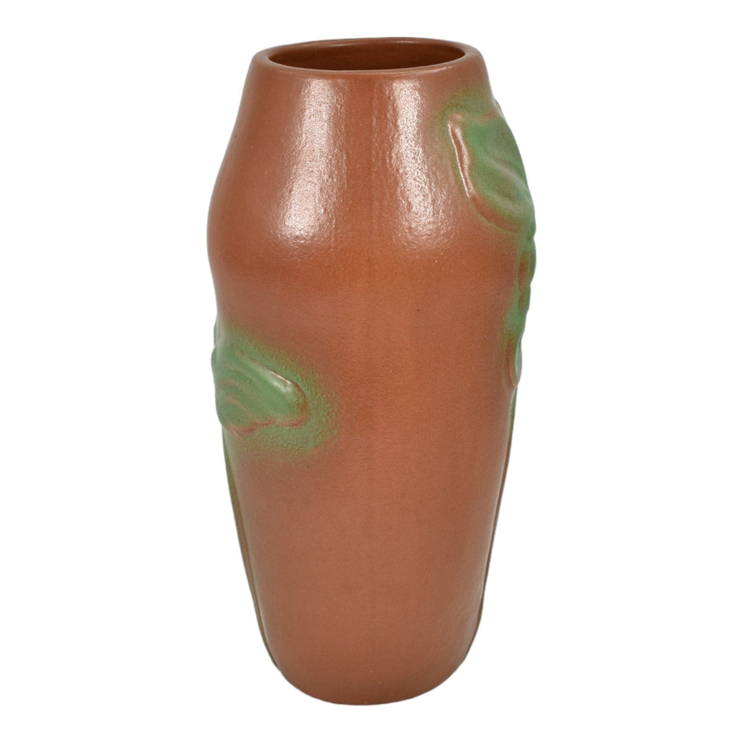 Van Briggle 1920s Art Pottery Brown Matte Green Poppies Ceramic Vase 218 - Just Art Pottery